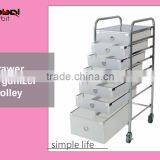 Home Storage Shelf With Castor 10 Drawers Rolling Rack Space Organizer Cabinet thumbnail-6