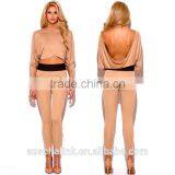 Lady Khaki Beige Banded High Waisted Skinny Pants thumbnail-6