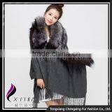 CX-B-P-53A Excellent Quality Cashmere Pashmina With Fur Shawl thumbnail-4