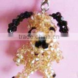 fashion crystal snoopy charm accessories, lovely charm accessories for mobile phone, cell phone, kids costume