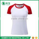 2017 New Design 200gsm Lycra Cotton Short Sleeve White T Shirt for Women thumbnail-2