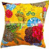 Indian Handmade Kantha Cushion Covers , Cotton/boho/ Hippie/chic/ Housewarming Gift/ Birthday Gift/ Banjara thumbnail-3