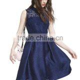 Girls Navy Lace Expansion Sleeveless Dress thumbnail-1
