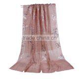 Cotton Polyester Blend Scarves & Wraps Rectangle Silver Dark Pink Christmas Snowflake Chinese Scarf thumbnail-1