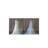 Bateau Neckline A - Line Strapless Lace Organza Lace Wedding Dresses / Bridal Gown