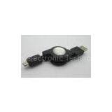 Flat Retractable Micro USB Male To USB Male Adapter For Samsung Mobile Phone
