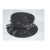 Trendy Bowler Black Ladies' Church Hats , Stunning Reinstone Chains For Party thumbnail-1