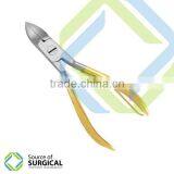 Hot Sell Japanese 440. Golden Handle Cuticle Nippers / Professional Nail Nippers / Manicure Pedicure Tools B-NCN-29