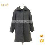 Women Winter Warm Turn-down Collar Long Woolen Trench Coat thumbnail-1