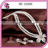 Fashion Man-made Pearl Necklace and Earring Jewelry Set thumbnail-1
