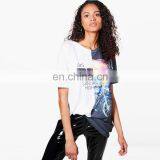 Custom Clothes Oversized White Women Casual Printed Longline t Shirt thumbnail-1