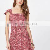 Florals Square Neck Criss Cross Bow Tie Back Beach Dress Sexy Model Hot Photos thumbnail-6