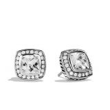 925 Silver Jewelry 7mm White Topaz Petite Albion Earrings(E-014)