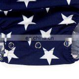 Girl Stripe And Star Halter Baby Bubble Romper 4th Of July Jumpsuit thumbnail-2