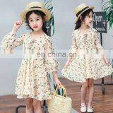 Teens Girls Fashion Floral Long Sleeve Dress Summer 2020 Kids Baby Cute Casual Princess A-line Chiffon Dresses thumbnail-5