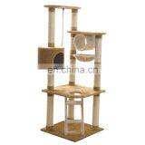 Wholesale Natural Outdoor Modern Designer Custom Brown Wood Wooden Large Cat Tower Tree Cat Furniture Condo thumbnail-1
