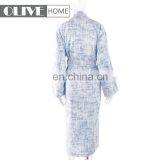 Competitive Price Blue 100 Cotton Unisex Space Dyed Printed Waffle Bathrobe thumbnail-2