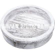 Factory Sale Multifunctional 13 Inch Distressed Wooden Round Tray Wood Lazy Susan Turntable thumbnail-3