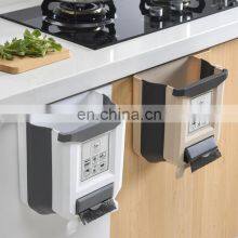 adjustable dustbin can Hanging on the cabinet door kitchen floding trash bin put on counter trash storage box