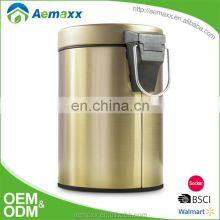 Новая поставка мусорного ведра из латуни золотистого цвета с мягко закрывающейся крышкой thumbnail-2