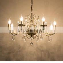 European Style Simple Retro Iron Wedding Hall Ceiling Crystal Warm Light Chandelier Dining Room Light Living Room Light Wedding thumbnail-4