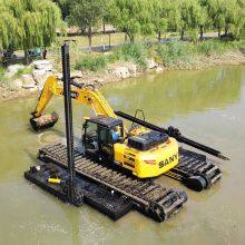 Amphibious Excavator Dredging Excavator With Floating Pontoon for Marsh and Wetland thumbnail-4