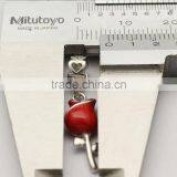 Valentines' Day 925 Sterling Silver Rose Dangle Charms Red Enameled for DIY European Bracelet Jewelry thumbnail-4