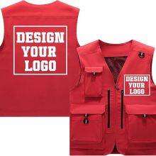 Personalized Design Custom Mens Quick Dry Fishing Vests Lightweight Sleeveless With Zipper Pockets for Travel Hiking thumbnail-2