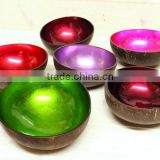 High quality best selling eco friendly lacquer natural inside outside color coconut bowl from Viet Nam