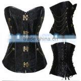 Corset Burlesque Basque Boned Lace Up Corsets Fancy Dress Costume thumbnail-1
