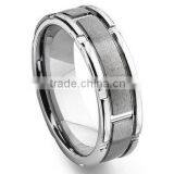 Tungsten Carbide Grooved Wedding Band Ring, Fashion Grooved Wedding Ring thumbnail-1