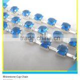 Hot Sale Aquamarine Diamond Rhinestone Cup Chain Trimming For Clothes thumbnail-1