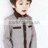 Gentleman T-shirts With Tie Handsome Grey Shirts Kids Clothes thumbnail-1