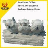 Hear-see-speak no Evil Owl Stone Carving