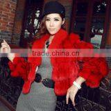 Newest Short Unique Women Sexy Winter Coats With Fox Collar 2013 European Street Style Fair-Lady Winter Fur Coats "11"