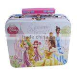 Rectangular Shaped Lunch Tin Box With Beauty Printing With Lock and Key