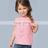 2016 high quality ODM 100% cotton children T-Shirt with pink bunny pattern for 18 months to 6 years old baby kids