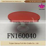 FDA Pass Two Tone Color Ceramic Cake Plate Stand