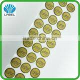 Fancy Custom Gold Printing Anti-fake Fragile Label, Waterproof Roll Label, Vinyl Label