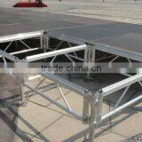 Portable Aluminum Stage Platform for Church 4' X 8' X 16" (Polypropylene Deck - Black)