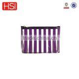 Fashion Purple Striated Pvc Zipper Cosmetic Bag/ Pencil Case thumbnail-2