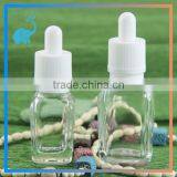 15/30ml Clear Square Glass Bottles With White Childproof Tamper Evident Dropper Caps thumbnail-1
