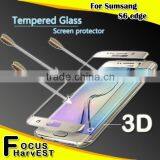 0.33mm 9H 3D Tempered Glass Screen Protector for Samsung S6 EDGE Wholesale