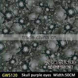 GWS120 Black Skull Width 50CM PVA Water Transfer Printing Film Factory / Hydro Printing Skull Pattern