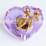 New Products Purpl Color Wind up Heart Crystal Music Box With Custom Music (R-2067)