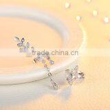 Korean Style 925 Silver Leaf Cuff Earrings With 2 Different Parts thumbnail-4