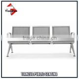 Three seats 304 stainless steel waiting bench for hospital