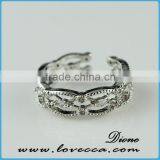 2015 fashion jewelry ring!latest weddingring design !micro pave diamond setting ring-factory promotional rings