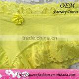 Yellow Lace Women Underwear Lovely Boys & Girls Printing Ladies Boyshort Flower Decorated Specially for Girls Panty thumbnail-2