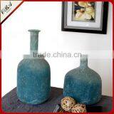 OUBOAO Unique Design Handmade Retro Style Smoke Gray Matte Glass Flower Vase thumbnail-4